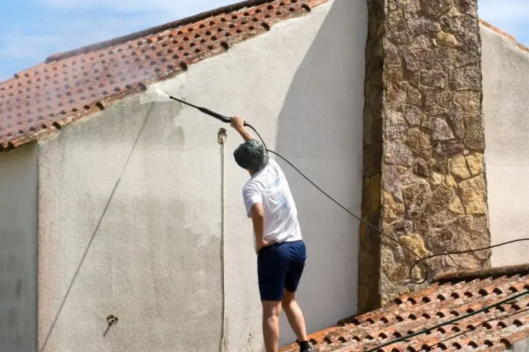 power washing the exterior wall