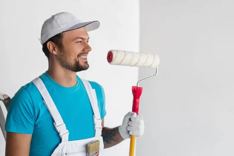 confident painter with professional tools